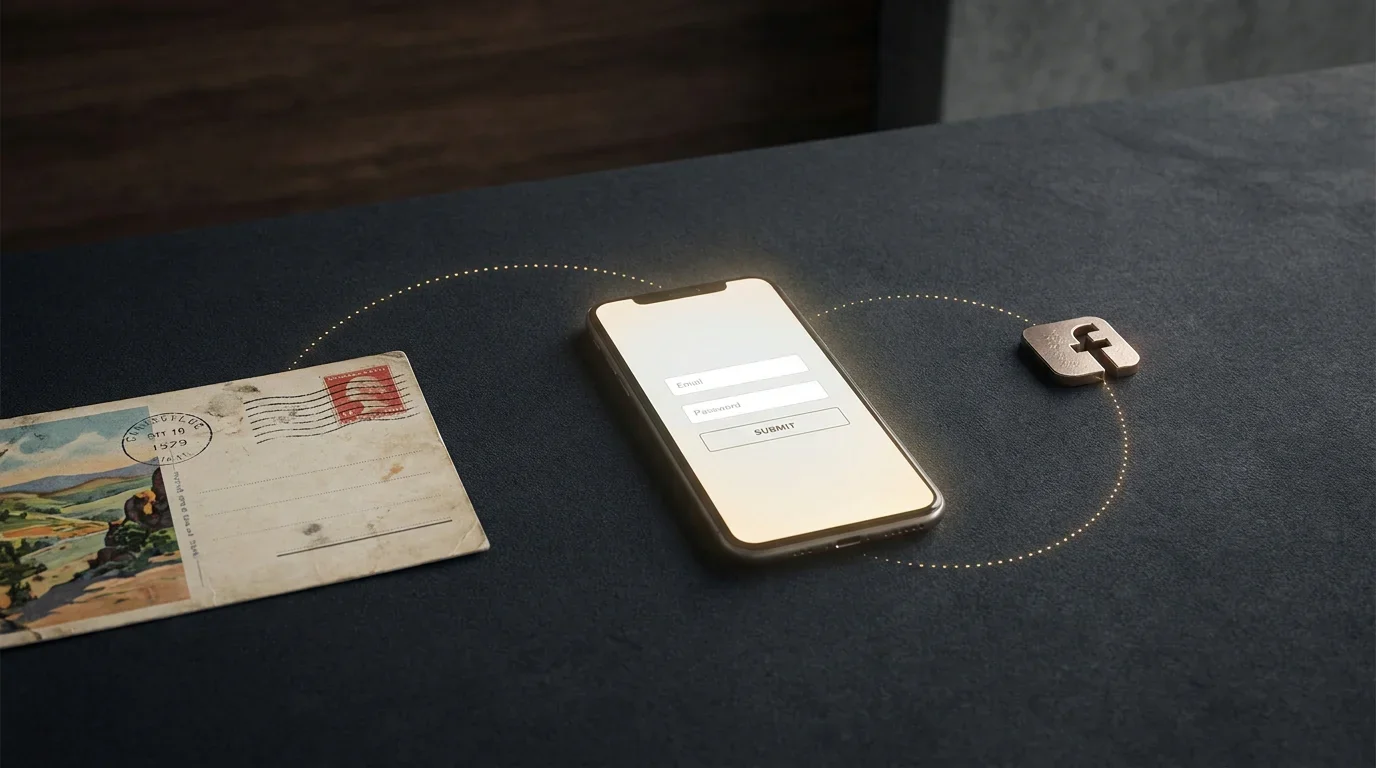 Three AMOE types: mail-in postcard, digital online form, and social media entry