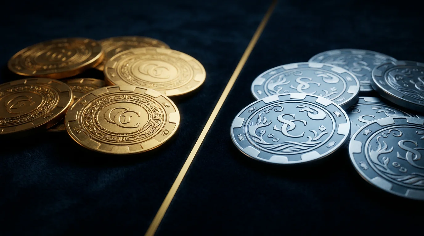 Sweeps Coins and Gold Coins dual currency system comparison at sweepstakes casinos